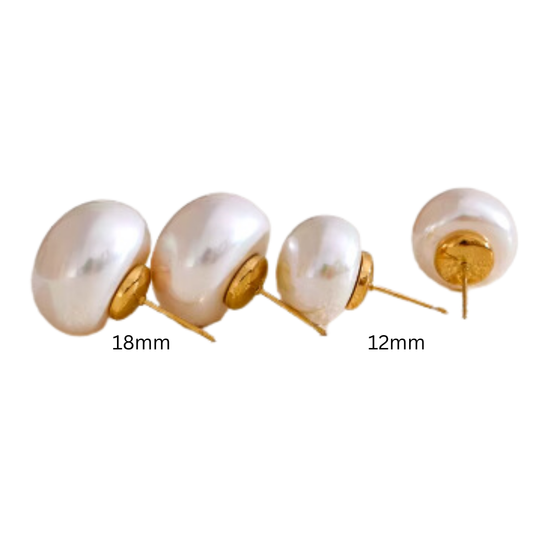 Pearl Stainless Steel Stud Earrings